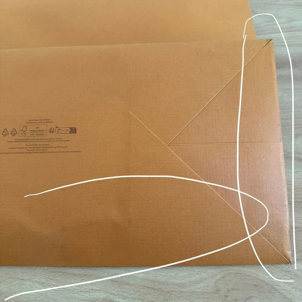 LV Louis Vuitton Paper Shopping Bag - orange XL, 19.25